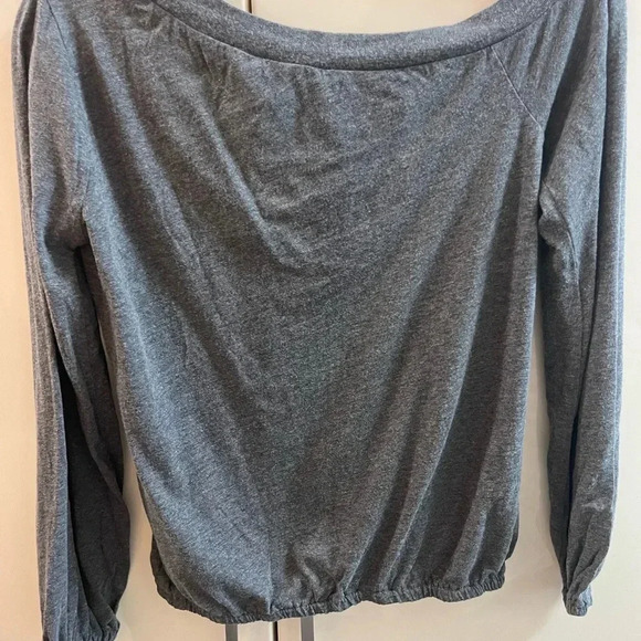 Michael Kors asymmetrical grey top blouse long sleeve size PXS - Picture 2 of 5